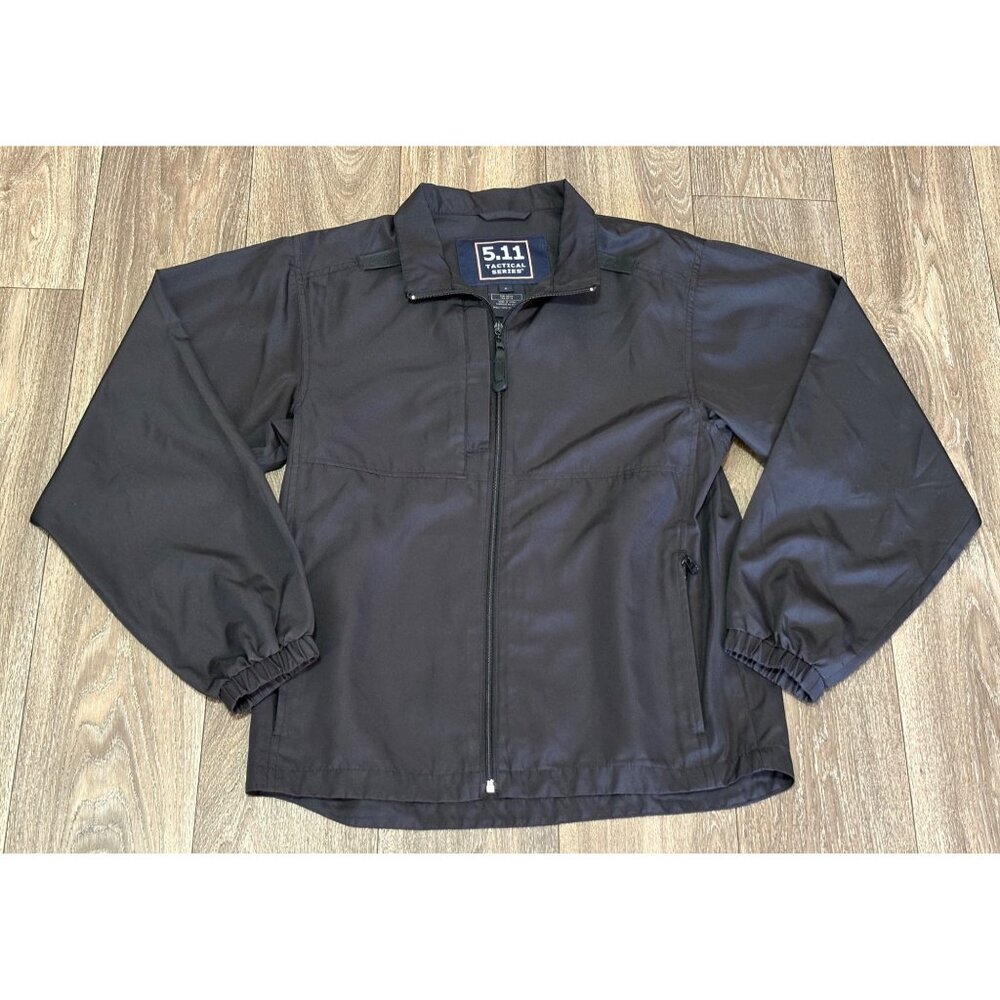 5.11 TACTICAL PACKABLE EMERGENCY RAIN WIND BLACK JACKET MENS SMALL OUTDOOR